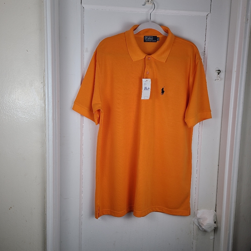 Polo By Ralph Lauren Short Sleeves Polo Shirt. Orange Size 2XL Men's 100% Cotton